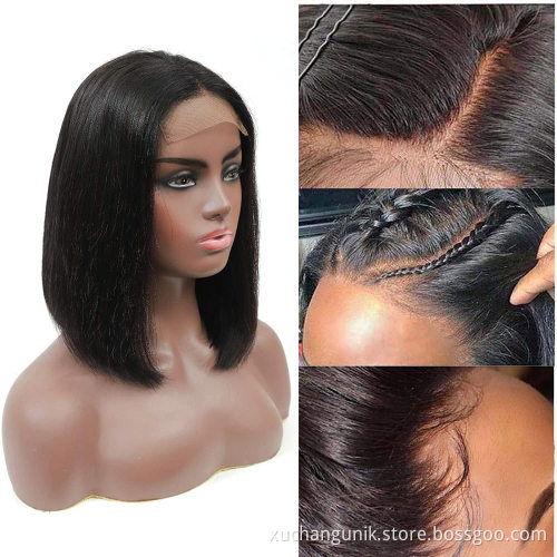 100% Virgin Human Hair Loose Body Wave Lace Frontal Wigs,Short Ocean Wave Bob Wigs 13*4,Black Body Lace Wigs For Black Women